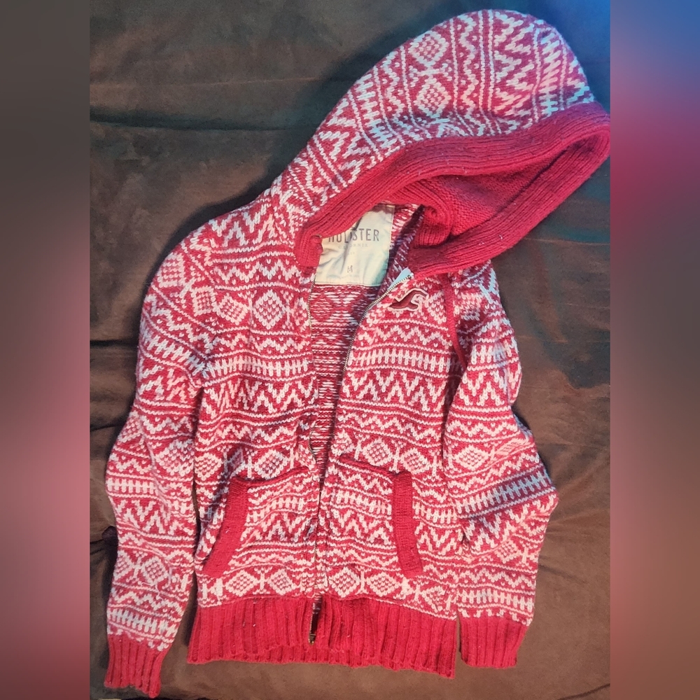 Hoodie/men/red-white